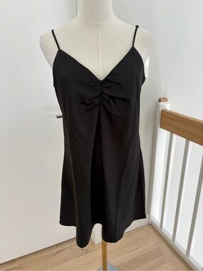 stradivarius Black Spaghetti Strap Dress